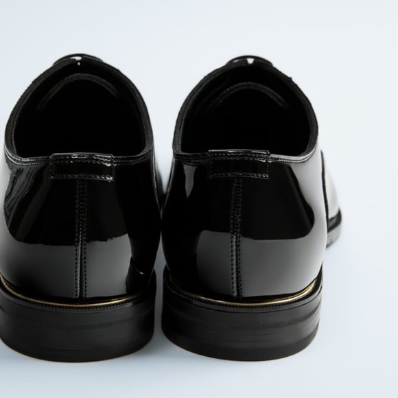 Zara Man Black Patent Finish Dress Shoes - Picture 6 of 11